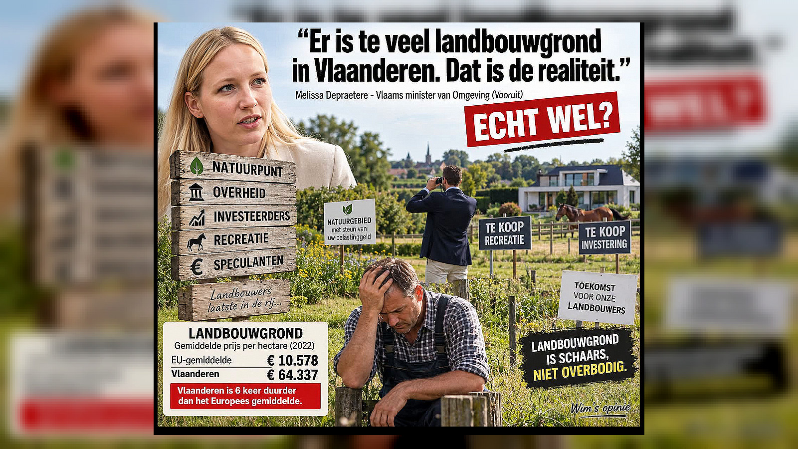 Melissa Depraetere: Er is teveel landbouwgrond – 6 keer hogere prijzen