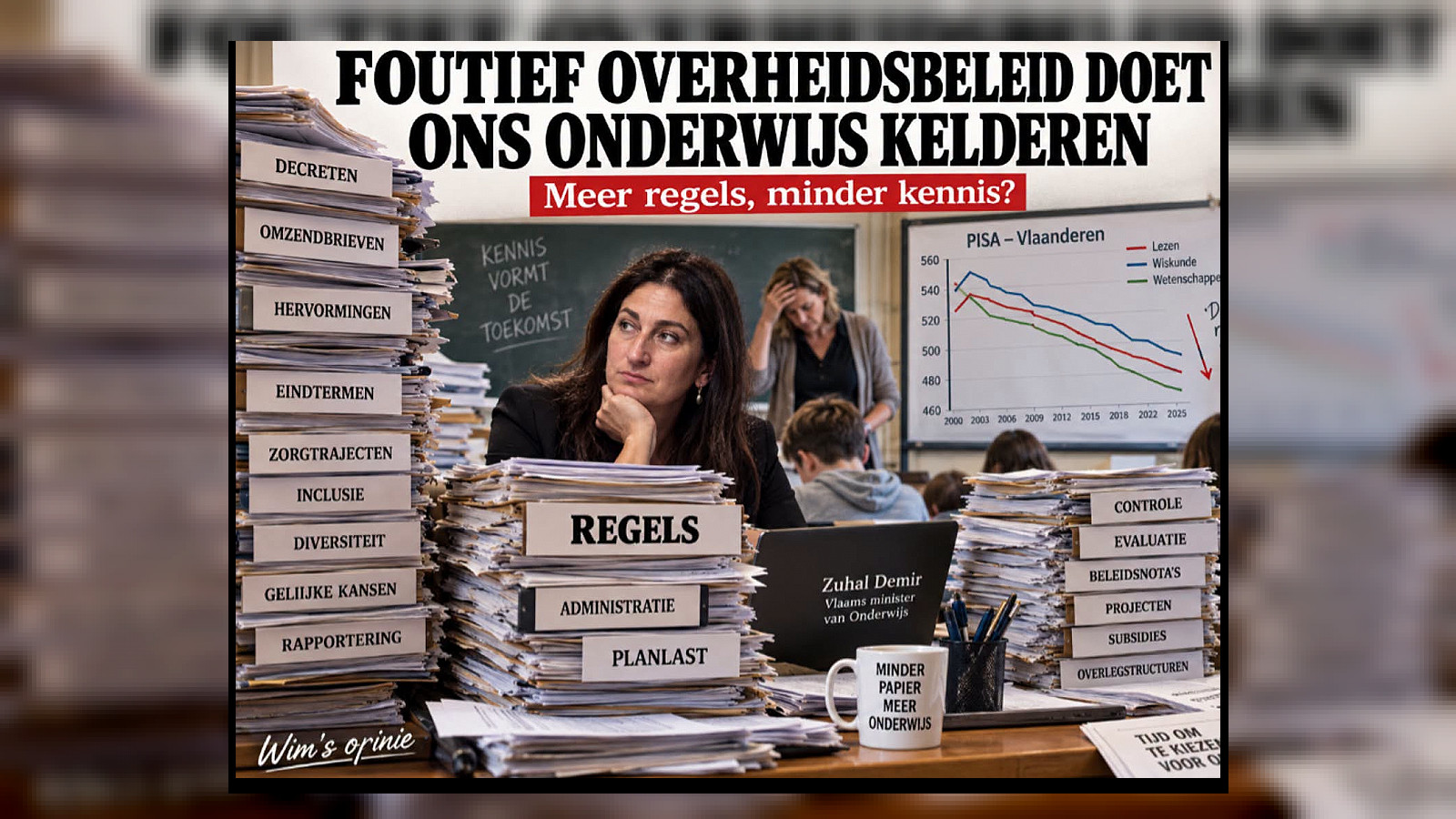 Foutief overheidsbeleid laat Vlaams onderwijs stelselmatig kelderen