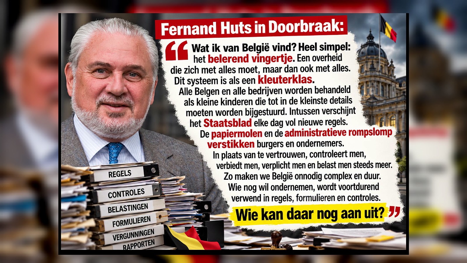 De verstikkende regelneverij en belastingdruk in dit land