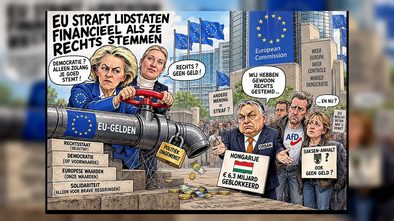 De Europese Commissie straft lidstaten die te rechts stemmen